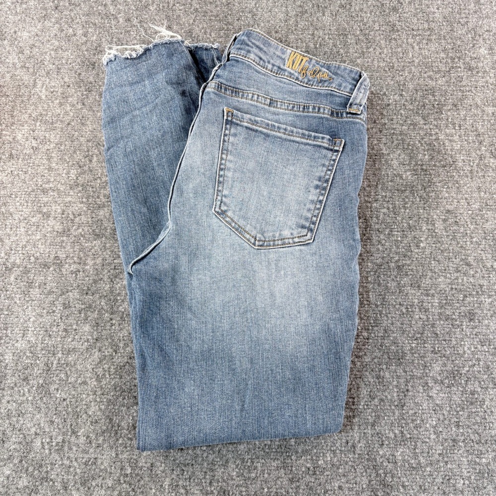 Kut from‎ the Kloth Carlo Ankle Skinny Jeans Medium Wash Raw Hem Size 6